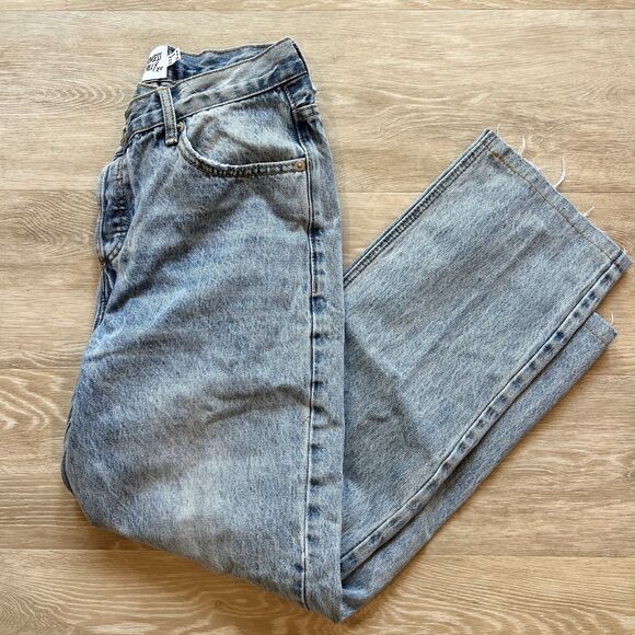 Princess Polly Denim - Princess Polly Asymmetric Straight Leg Jeans-Size 8